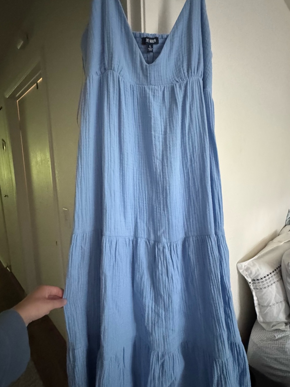 Light Blue Smocked Sundress - Women Dresses